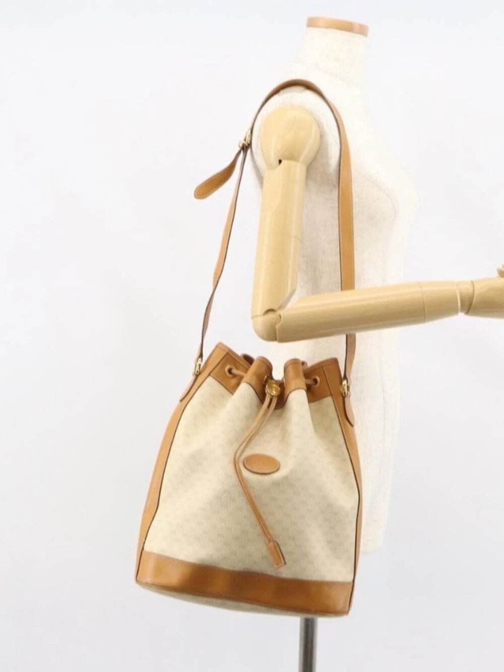GUCCI Micro GG Supreme Shoulder Bag PVC Beige Gold 001 115 0933 Auth 161767